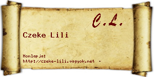 Czeke Lili névjegykártya